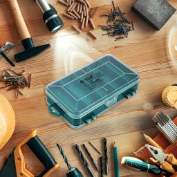 Multifuncional Double-Sided Hardware Organizer Box, estojo de ferramentas de armazenamento de plástico, caixa retangular para peças eletrônicas - Image 4