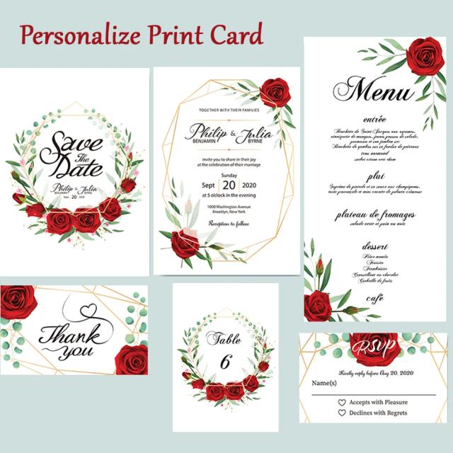 Convites de Casamento Personalizados: Conjunto com 50 Peças para Inserção, Recepção e Agradecimento