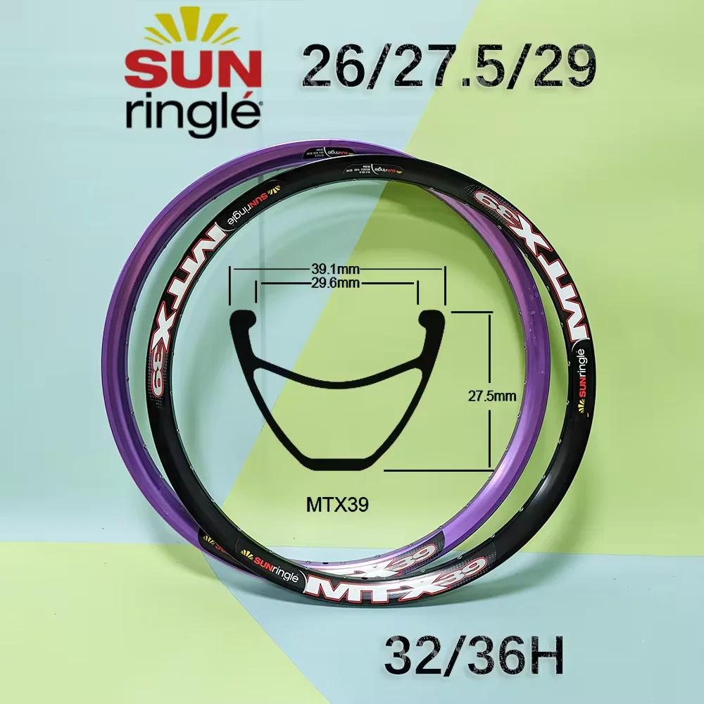 Sunringle sun mtx39 27.5/26 Polegada 650b soldagem de montanha am/fr/dh 32h 36 furos aros e-bike mtb jantes de bicicleta - Image 1