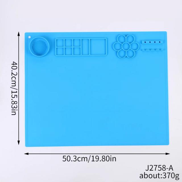 Tapete de pintura de silicone para crianças com almofadas, copo e suporte para pincéis - Ideal para artesanato e atividades DIY