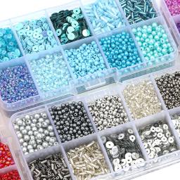 Conjunto de lantejoulas de arroz, Imitation Pearl Material, 1 caixa por pacote, Conjunto 10 grade - Image 3