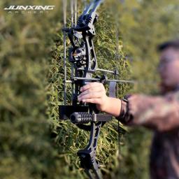 Arco e flecha conjunto junxing composto arco liga de tiro com arco 35-55lbs polia ajustável arco composto caça caça alvo pesca caça - Image 4