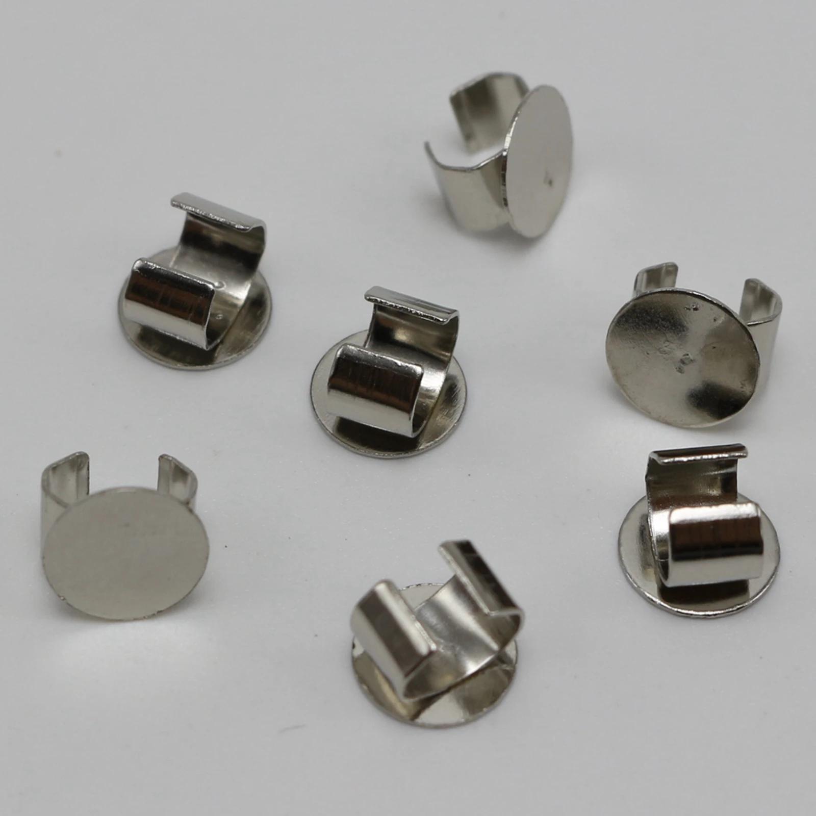 50 almofada em branco do metal de prata com conector dos prendedores do friso para o cabo da corda do cabelo - Image 1