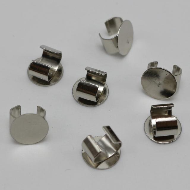 Almofadas Brancas de Metal Prata com Conector para Prendedores de Friso de Cabelo - Pacote com 50 Unidades