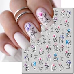 3d adesivos para nail art, adesivos com design de frutas, peônia, magnólia, flores, sliders adesivos, rosa, decoração para manicure, primavera - Image 4