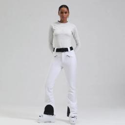 Calças de esqui femininas esporte geral à prova de vento à prova dwindproof água roupas de neve montanha magro snowboard wear ao ar livre inverno calças de esqui - Image 3