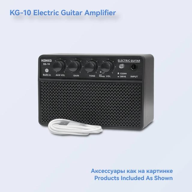 Amplificador Portátil para Guitarra Elétrica KG-10 com Efeitos Claros, Overdrive e Conexão Bluetooth - Ganho de 10W e Bateria Embutida