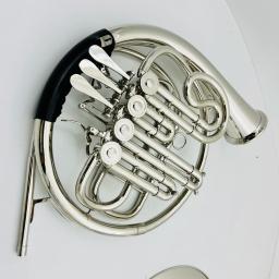 Single Row French Horn com bocal, 4-chave B/F niquelado instrumento musical, profissional, frete grátis - Image 2