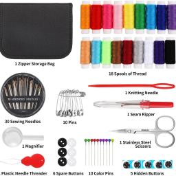 Kits de costura multifunções, conjunto de caixas para acolchoamento manual, costura, linha para bordar, acessórios DIY, Kits de ferramentas - Image 3
