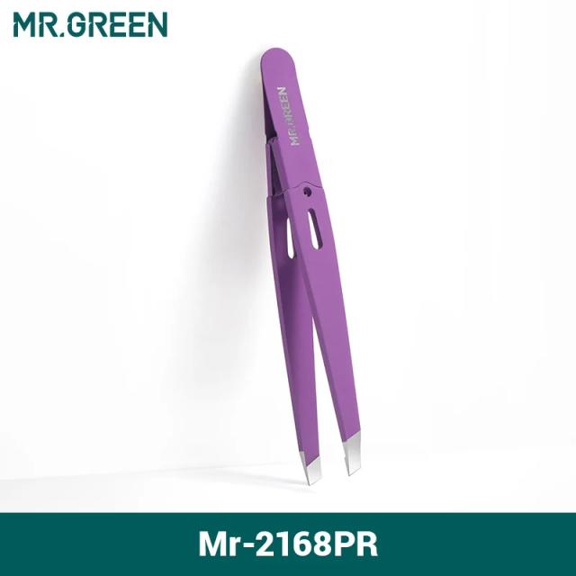 Pinça de Sobrancelha MR.GREEN em Aço Inoxidável - Ferramenta Ideal para Remoção de Maquiagem e Estilo de Cabelo Colorido