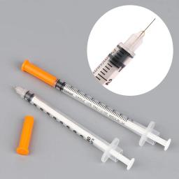 Seringa veterinária de plástico com agulhas, Seringa descartável para Pet Farm Animal, gato, cachorro, porco, gado, ovelhas, cavalos Tool Parts, 1ml, 10pcs - Image 1