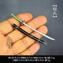 Mini Soldado Espada Miniatura, Faca Samurai, Acessórios Cena Katana, Arma Fria, Mini Lâmina Bainha, 6 "Action Figure Model, Escala 1:12 - Image 4