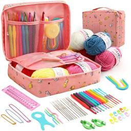 Conjunto ergonômico de crochê, Kit de agulhas de tricô para estrelas, Acessórios DIY, 5 rolos, 59pcs - Image 2