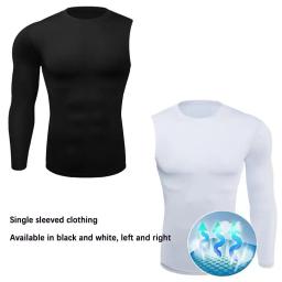 T-shirt de mangas compridas de secagem rápida para homens, mangas compridas de um braço, compressão esportiva básica de basquete, ginásio fitness jogger, roupas corrida - Image 4