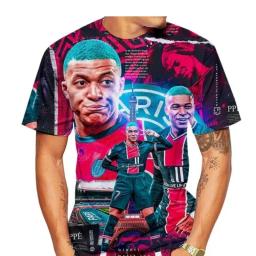 Camisola de jogador de futebol masculino, camiseta impressa em 3D, mangas curtas, camiseta casual, personalidade, verão, 2024 - Image 4