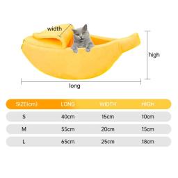 Banana cama para gato, engraçado e bonito, tapete acolhedor e quente, cesta durável e portátil, canil para cão e gato, almofada multicolor, multicolor - Image 6