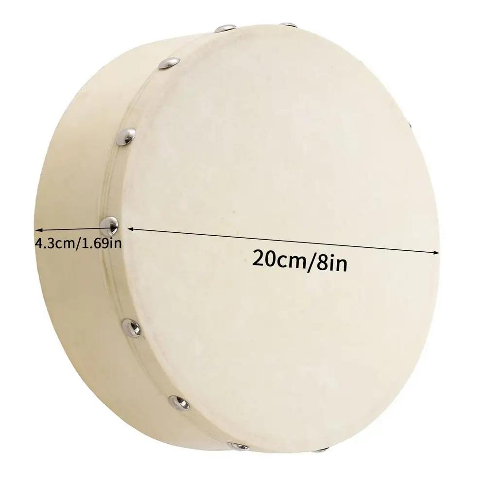 Tambor de mão com baqueta para crianças, instrumento musical educacional precoce, brinquedos de percussão para bebê, 8in, 10in - Image 1
