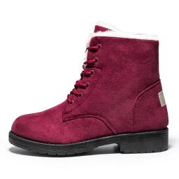 Botas femininas de neve botas planas para mulheres plataforma senhoras sapatos de pelúcia manter botas quentes senhoras pele novos sapatos de inverno botas mujer - Image 5