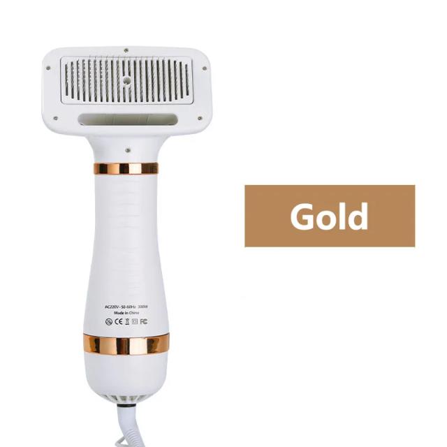 Secador de Cabelo Pet com Escova Slicker 2 em 1 - Secagem Profissional e Portátil para Peludos