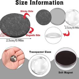 Artesanato Frigorífico Vidro Ímã cerâmico com adesivo Backing, Transparente Clear Glass Dome Cabochões, 24 conjuntos - Image 6