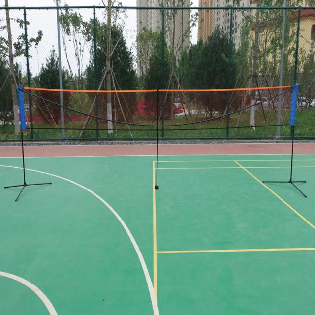 Suporte Dobrável de 6,1m para Badminton com Rede Ajustável para Treinamento em Vôlei e Tênis
