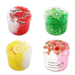 Bola de espuma de lodo de cristal macio 70ml conjunto de lodo transparente com glitter morango kiwi kit de lodo para alívio do estresse - Image 3