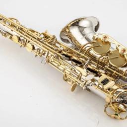 Saxofone Alto profissional com boquilha caso e acessórios, níquel, prata, chave de ouro, E-Flat, novo, WO37 - Image 3