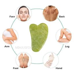 Rolo massageador de jade natural para rosto, corpo, costas, pés, rolo de massagem, levantamento facial, anti-rugas, ponta dupla, pedra de jade gua sha - Image 5