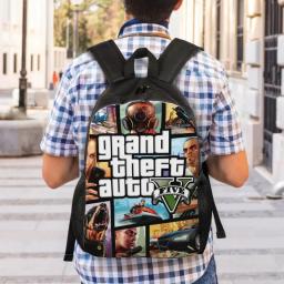 Mochila de Colagem Automática Impermeável para Homens e Mulheres, Saco de Escola Universitária, Saco de Aventura GTA, Mochila de Impressão - Image 6