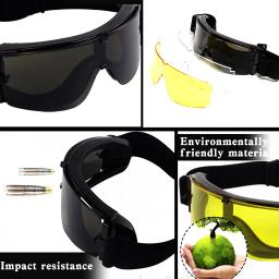 Capacete de Airsoft tático com máscara e óculos de três cores, conjuntos protetores de rosto inteiro, caça Paintball, tiro ao ar livre, CS - Image 4