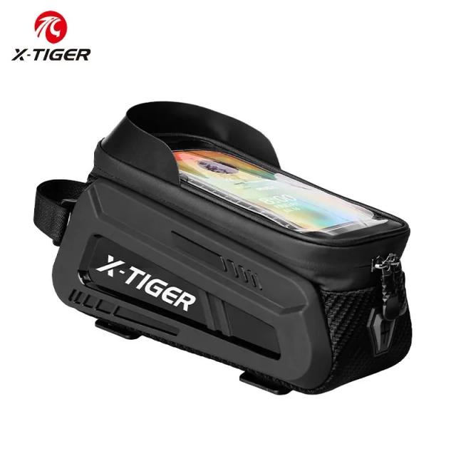 Saco de Bicicleta X-TIGER para Quadro com Compartimento à Prova d'Água para Telefone com Tela de 8 Polegadas