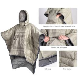 Saco de dormir para homens e mulheres, Ponchos quentes, Capas de cor sólida Camping ao ar livre, Manto de motocicleta, Moda inverno - Image 5