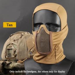 Balaclava tático máscara de malha airsoft paintball proteção facial completa estilo ninja capa aço máscara de metal design dobrável - Image 4