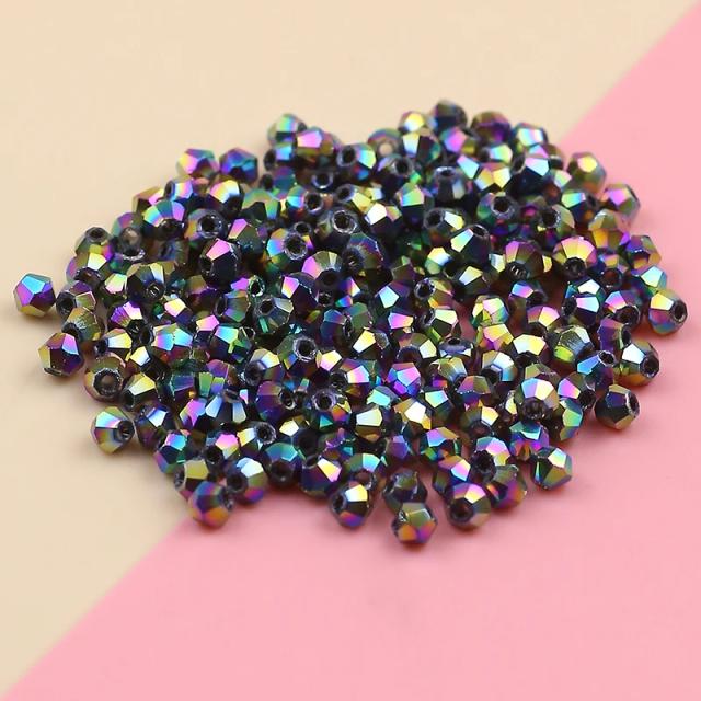 Contas de cristal coloridas austríacas para DIY: 200 peças de 3mm em formato cônico para pulseiras e colares