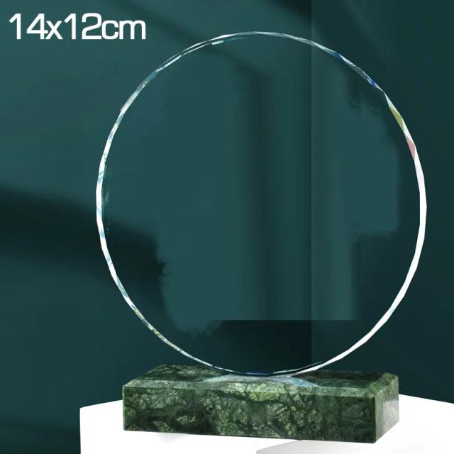 Troféu de Vidro Personalizado e Criativo em Forma Geométrica - Prêmio de Lembrança de Alta Qualidade em Cristal de Mármore