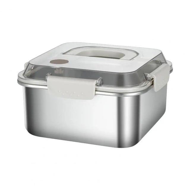 Caixa de Aço Inoxidável Quadrada Anti-Derramamento para Almoço Portátil 1200ml a 3000ml