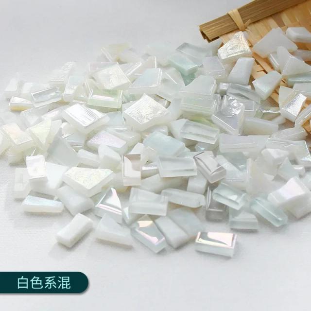 Mosaico de Vidro Transparente Multicolorido para Artesanato DIY - 100g de Peças Decorativas para Parede e Arte