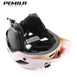 PEMILA-Capacete de Ciclismo com Proteção Orelha Removível, Boné de Segurança, Bicicleta de Estrada, BTT, Corrida, Quente, 4 Estações, 2 em 1 - Image 6