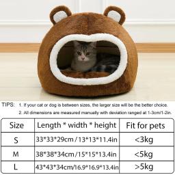 Engraçado macio longo pelúcia gato cama, Quente Pet House, Kitten Lounger Almofada, Small Dogs Tent Cave, Camas aconchegantes, Mat Suprimentos - Image 6