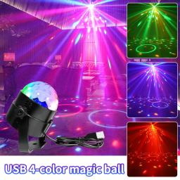 USB RGB Rotating Disco Ball Light, Som Ativado, DJ Strobe, Iluminação Mini Party, Dança do casamento, Xmas KTV, Birthday Show La - Image 1