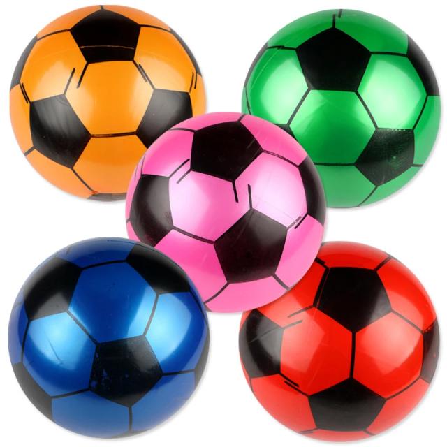 Bola Inflável de Futebol de PVC para Crianças - Diversão à Beira da Praia, 22cm em Cores Sortidas
