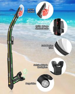 Conjunto De Tubo De Respiração De Ar Subaquático Seco Completo, Snorkel Adulto, Equipamento De Mergulho - Image 2