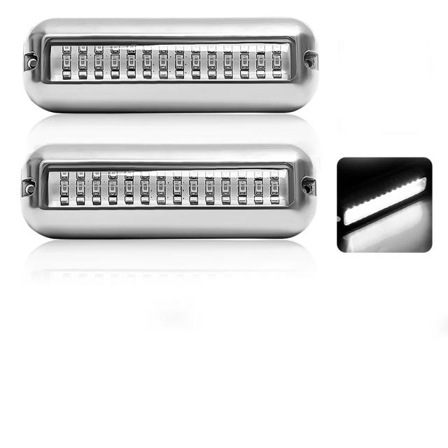 Luz de Navegação Subaquática para Barcos com 42 LEDs - Conjunto de 2 Lâmpadas de Âncora Popa e Sinalização Marinha de 5"