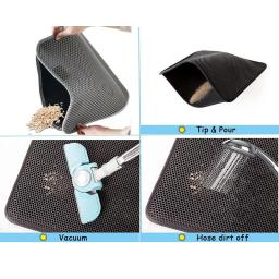 Tapete antiderrapante de lixo de gato com presente, camada dupla impermeável, Pet Litter Box, Sand Cat Pad, cama limpa, acessórios para animais de estimação - Image 3