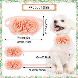 30 pçs flor gravatas borboleta para cão chiffon grande cão gravatas para cães animais de estimação arcos cão aliciamento acessórios para cães grandes - Image 3