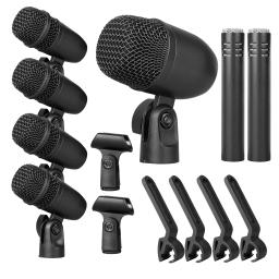 Novidades 7 Kits Stage Drum Microfone Full Metal Bass Snare Tom-tom Condensador Microfone Dinâmico Instrumento Musical Profissional - Image 1