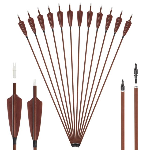 Toppara tiro com arco longbow, setas de madeira de carbono puro para coluna com efeito de 32 tamanhos id6.2, turco, arco recurvo, caça