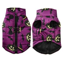 Jaqueta impermeável para animais de estimação, roupas quentes para cachorros, trajes Yorkies, roupas para animais, cães e gatos pequenos, festa abóbora, inverno - Image 3
