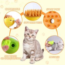 Escova de vapor 3 em 1 para cão e gato, pente elétrico para pêlos de animais, massagem e grooming suprimentos, depilação - Image 3
