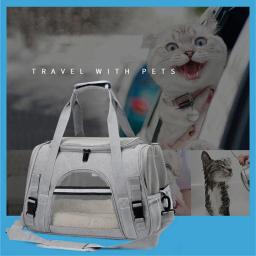 Novo saco de transporte para cães mochila lateral macia gato portadores de animais de estimação sacos de viagem para cães transporte aprovado pela companhia aérea para cães pequenos gatos de saída - Image 3